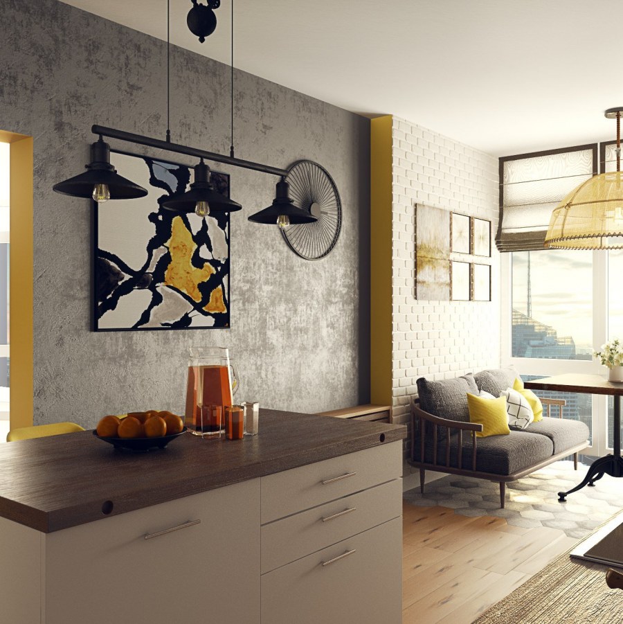 Гостиная в стиле Скандинавский лофт