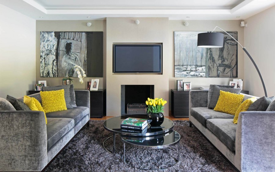 Гостиная в сером цвете