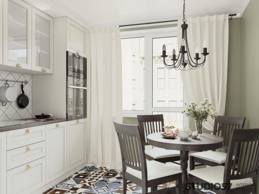 Обои в кухню-гостиную в частном доме