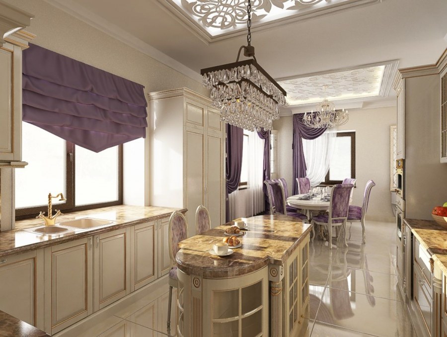 Стиль Ампир в интерьере кухни