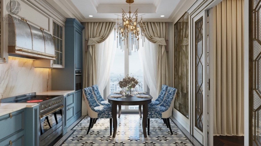 Шторы на кухню Неоклассика