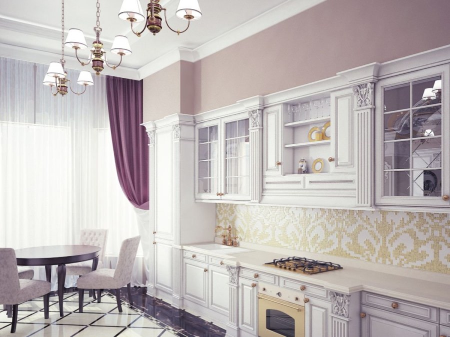Шторы на кухню в стиле Неоклассика