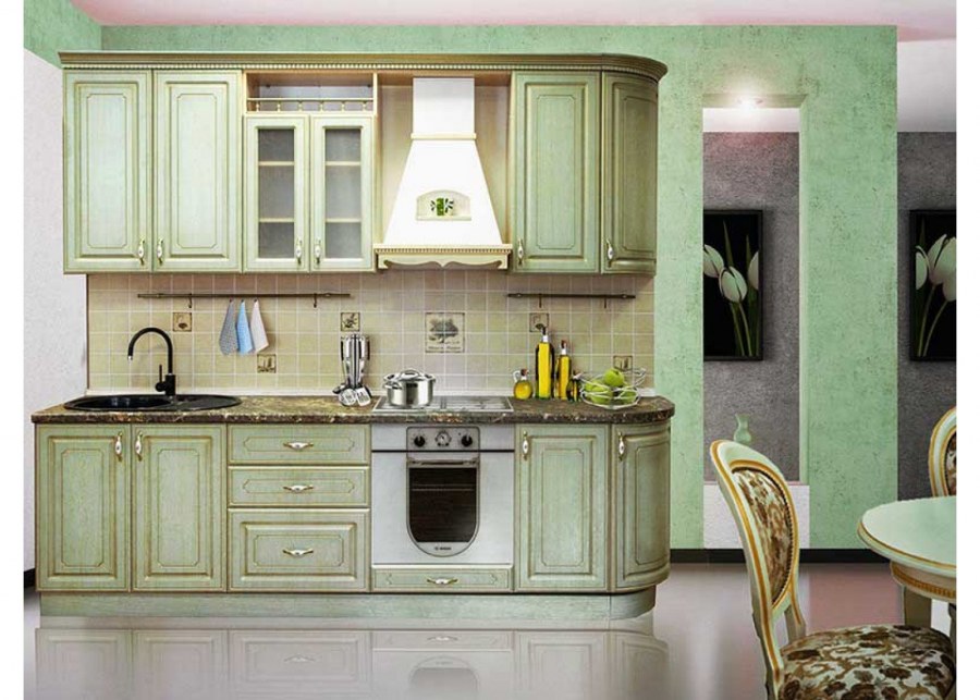 Кухня Анжелика олива патина