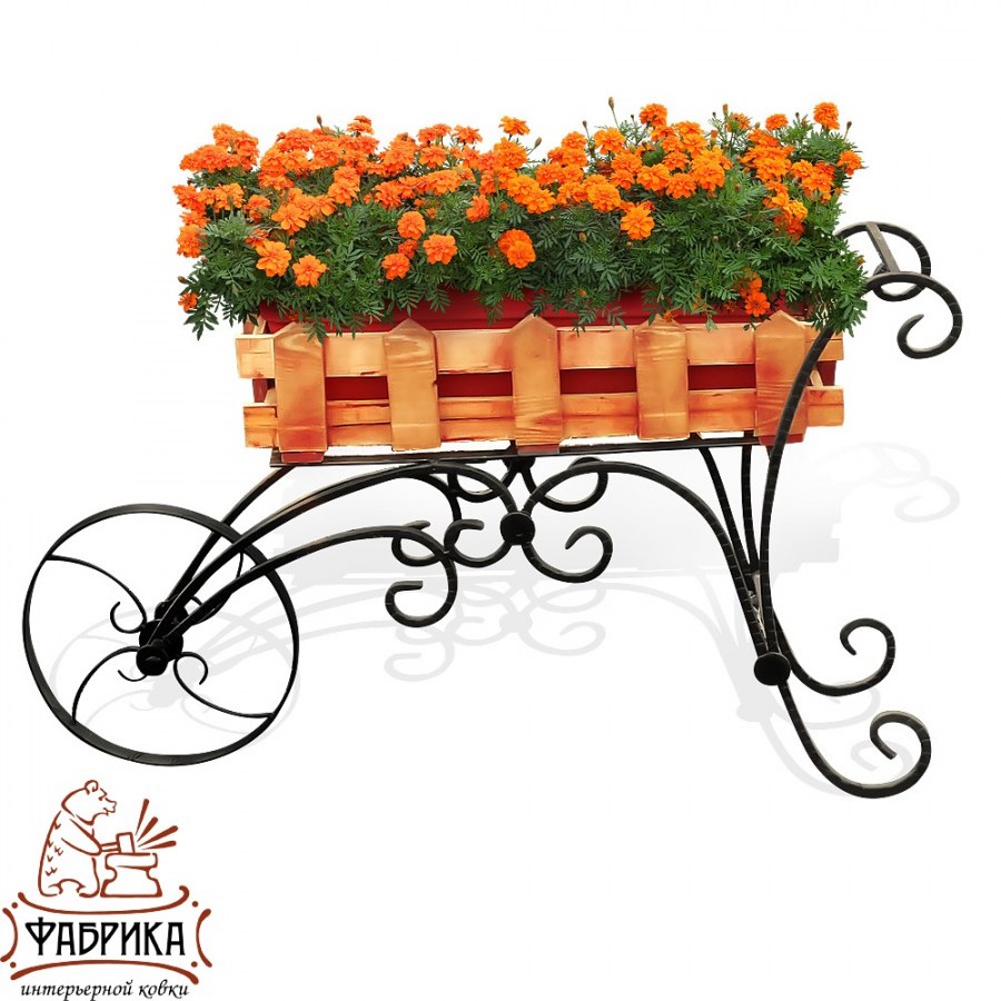 Телега для цветов декоративная