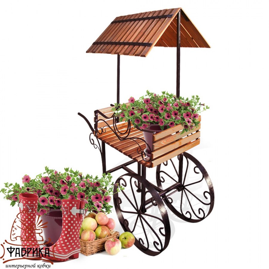 Тележка декоративная для сада