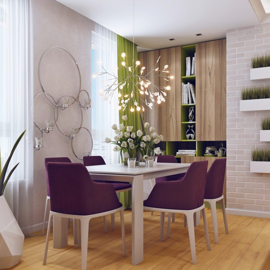 Визуализация кухня гостиная 8 м