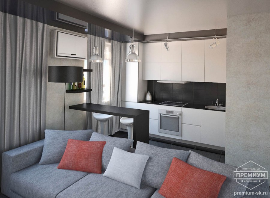 Кухня с гостинной 30кв