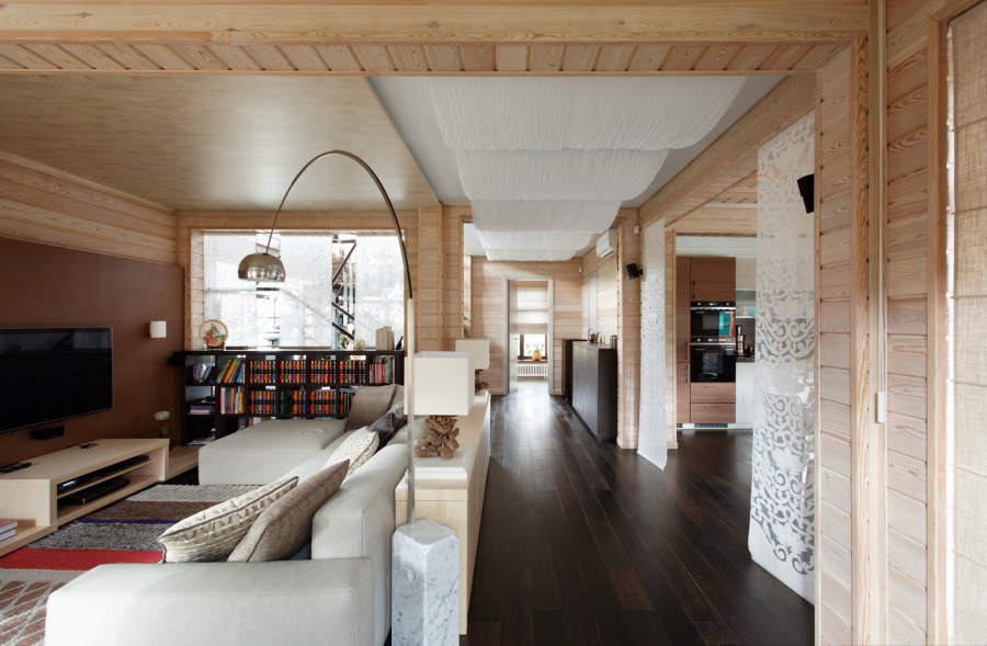 Фьюжн интерьер дом из клееного бруса