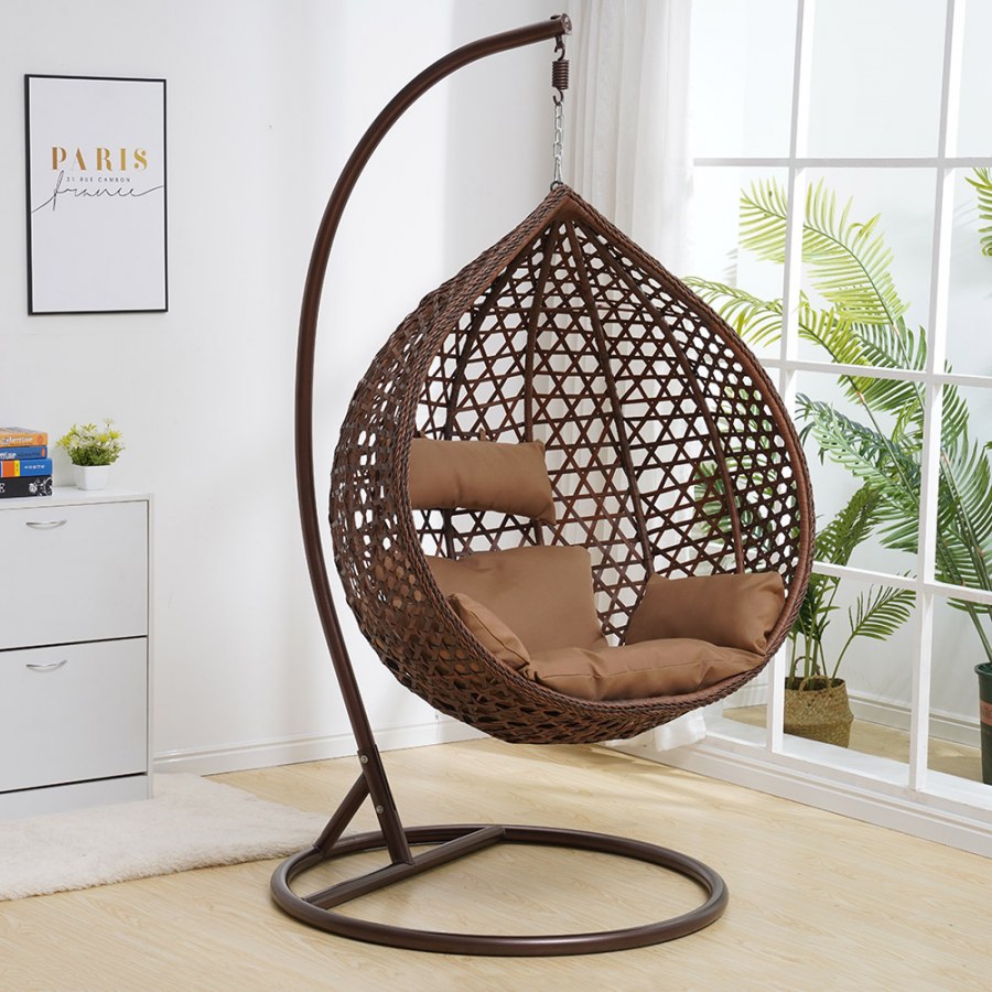 Подвесное кресло качели плетёное сафира макси 107 х 120 цвет коричневый