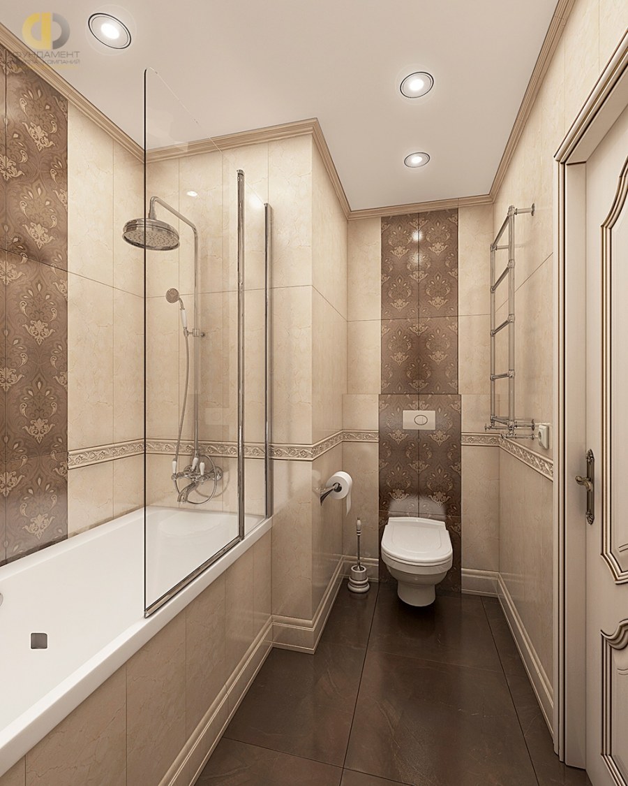 Ванная комната в коричневых тонах