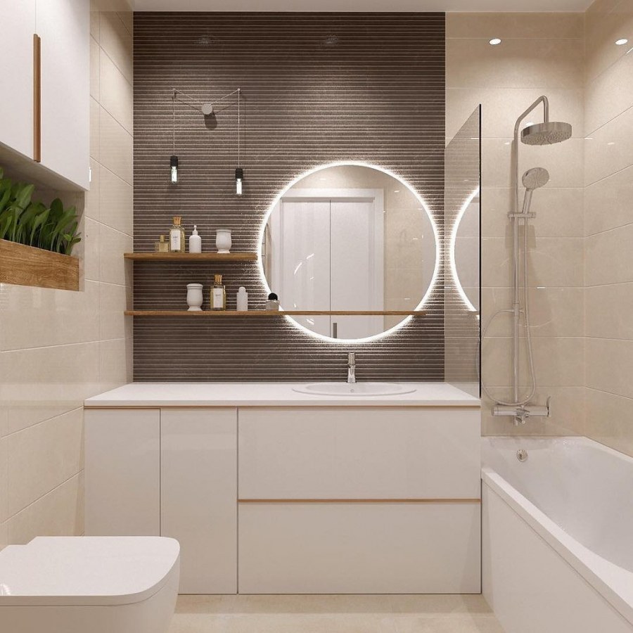 Планировка в ванной совмещенной с туалетом в деревянном