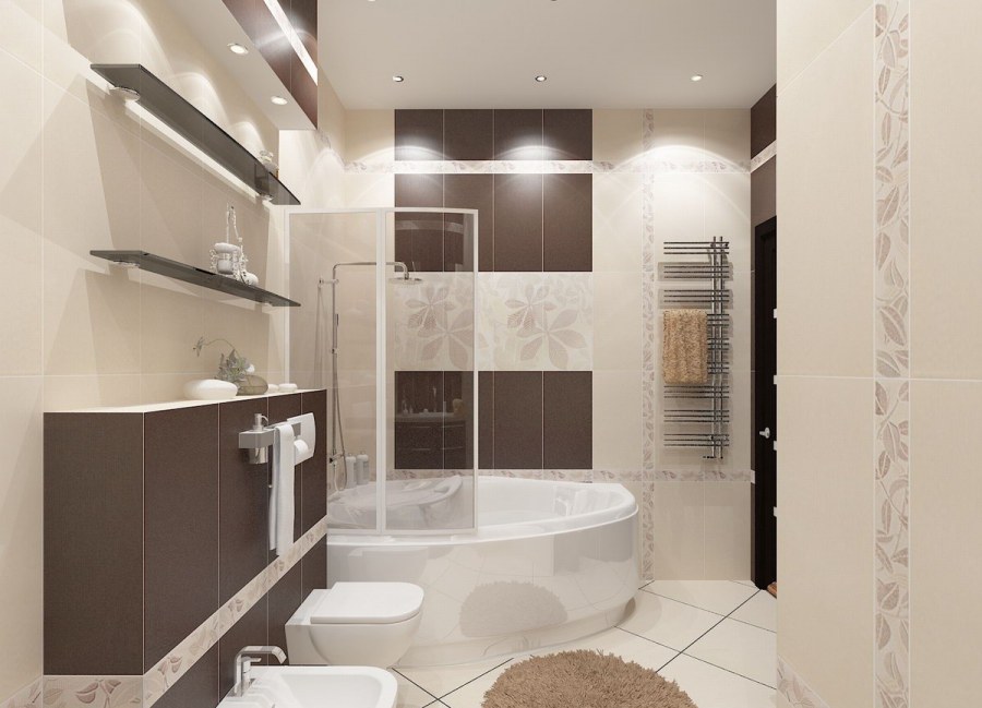 Ванная в кофейных тонах