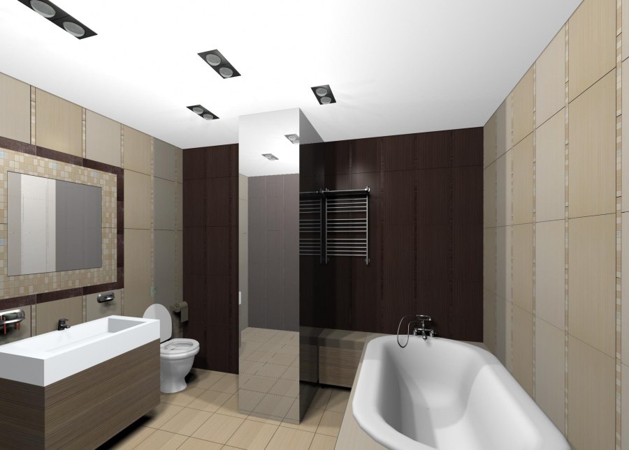 Маленькая ванна в кофейных тонах