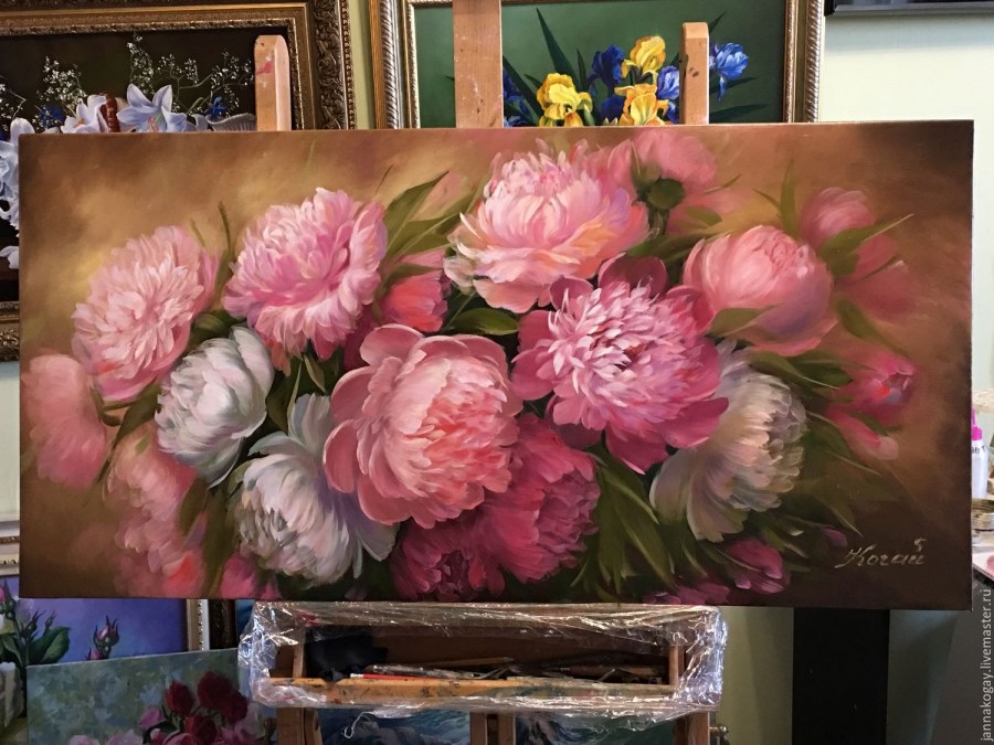 Цветочная композиция из пионов
