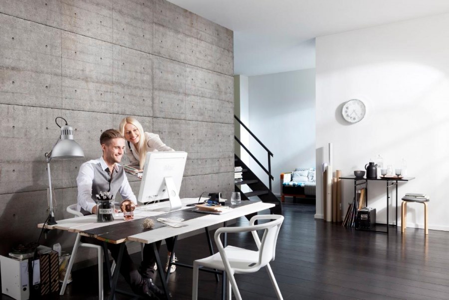 Бетон в интерьере офиса