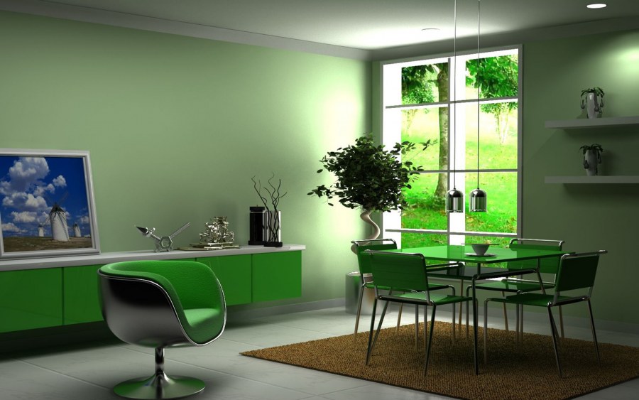 Интерьер в зеленых тонах