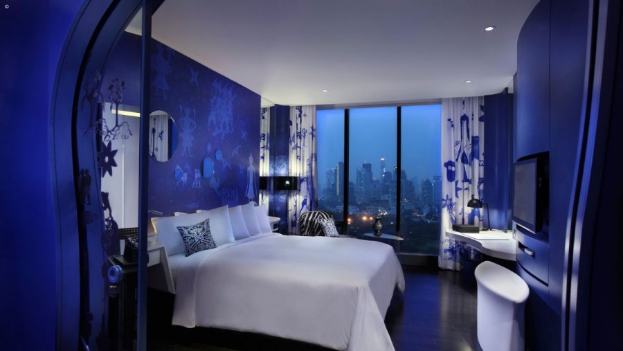 Бело синий интерьер