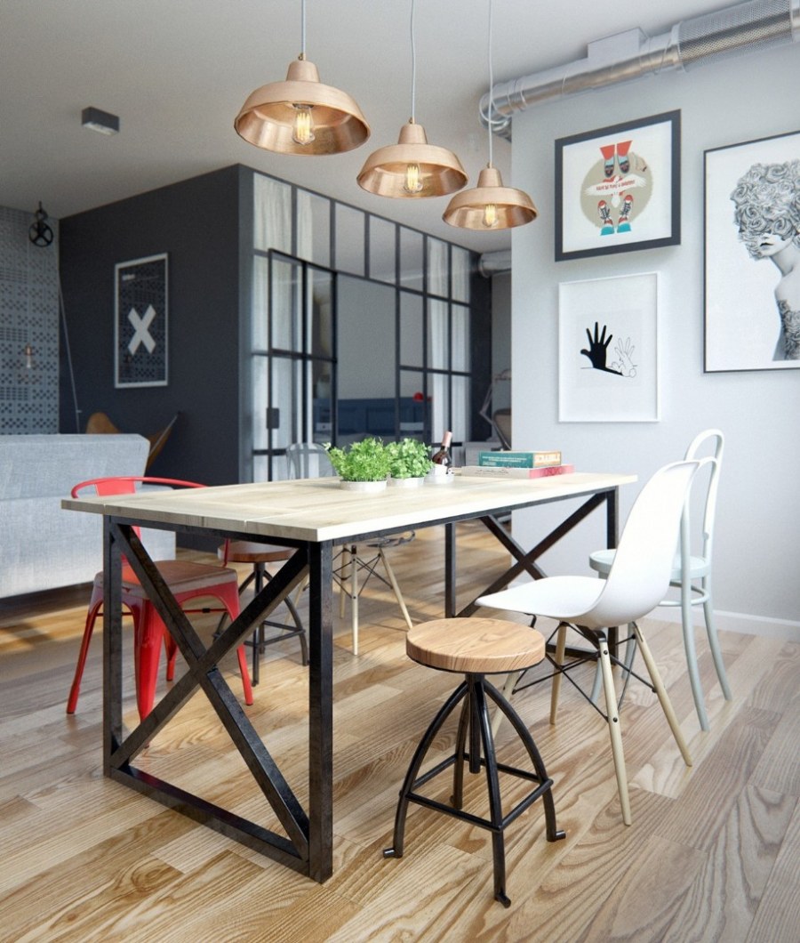 Стол обеденный лофт и Индастриал