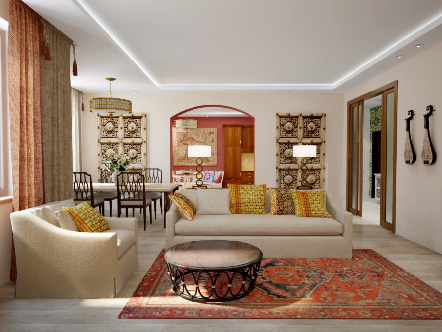 Гостиная в современном Восточном стиле