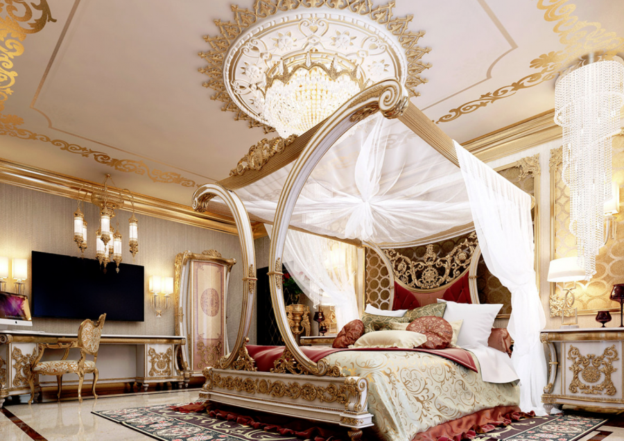 Спальня в арабском роскошном стиле