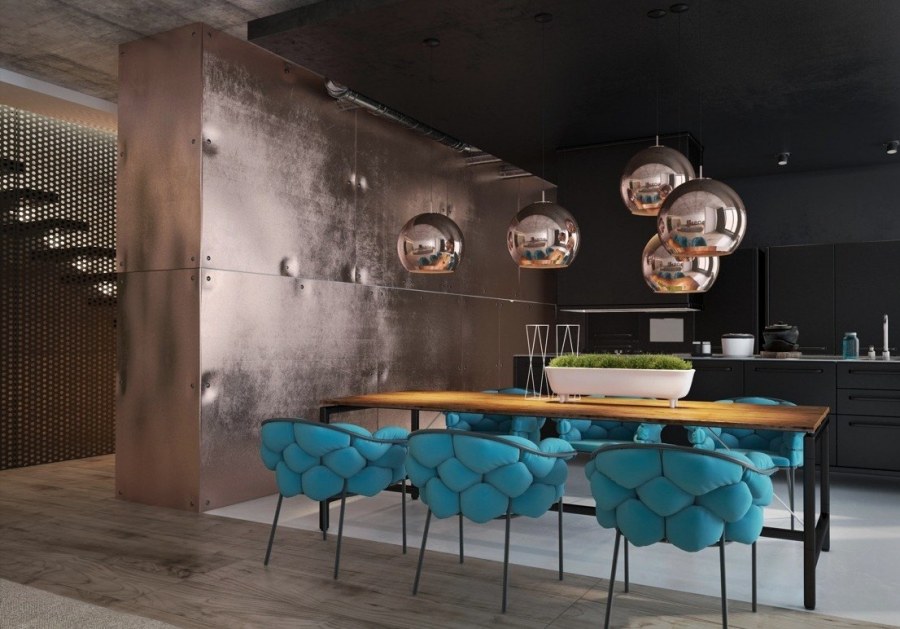 Медь в интерьере кухни