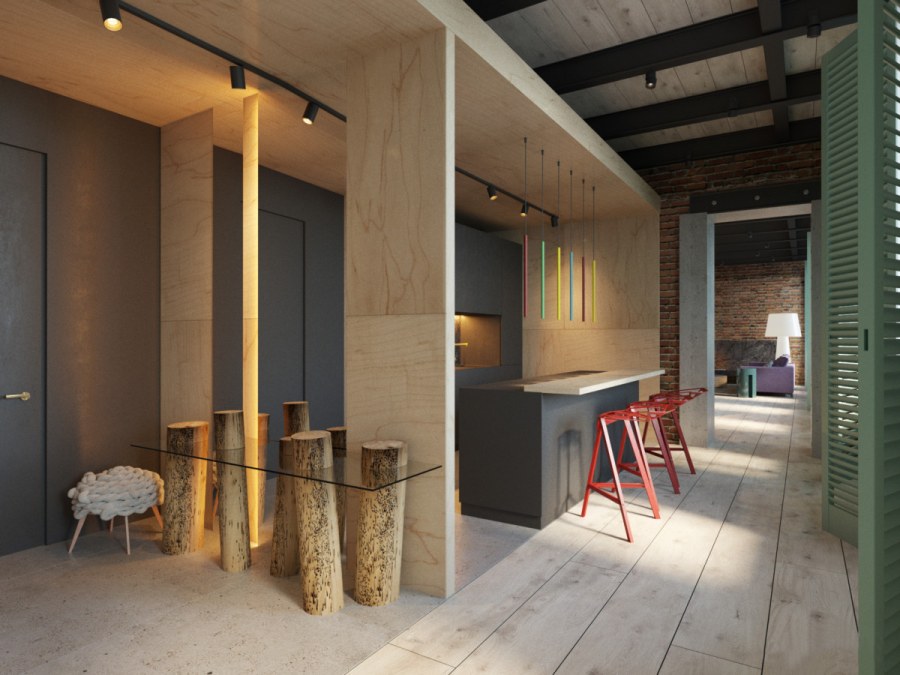 Фанера в стиле лофт