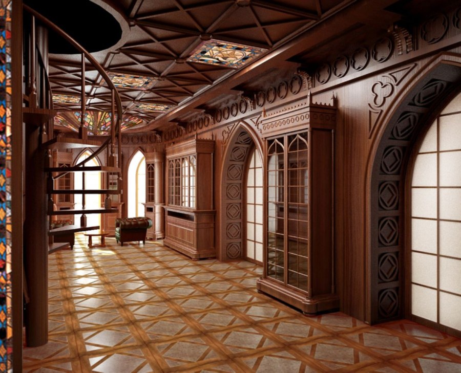 Коридор в готическом стиле