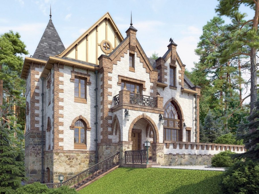 Дом в замковом стиле в г Петродворец