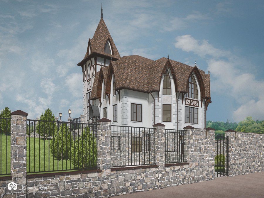 Забор с башнями