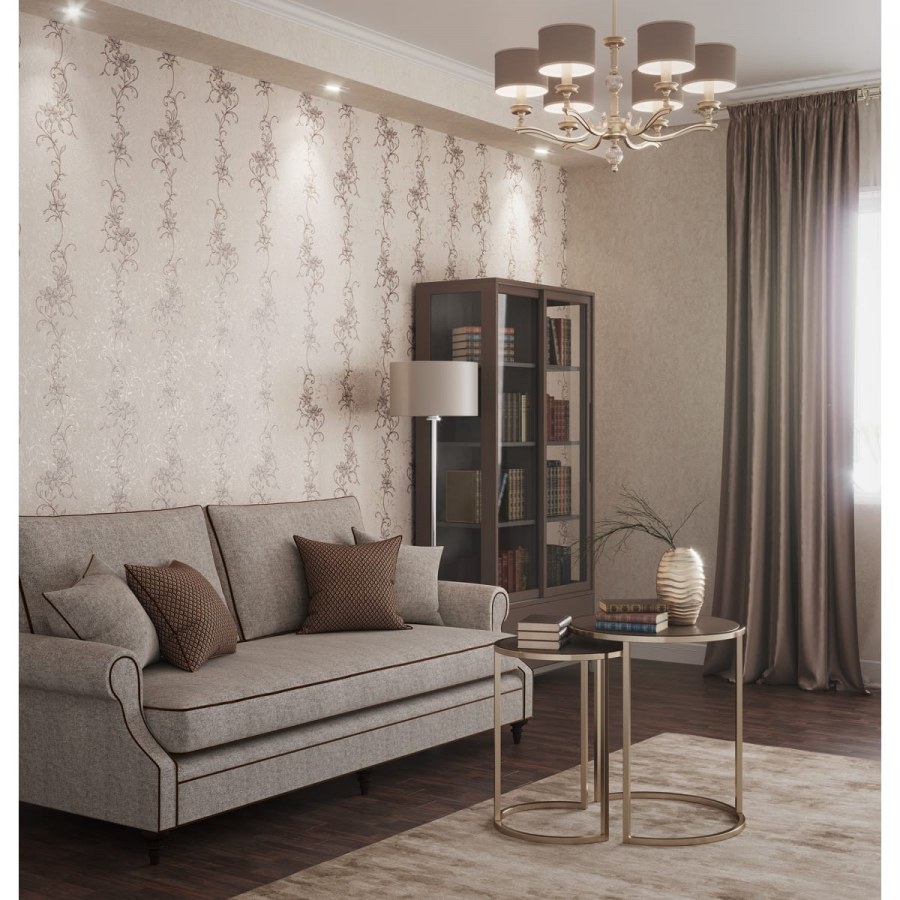 Обои флизелиновые палитра Floris бежевые 0.53 м pl51016-22