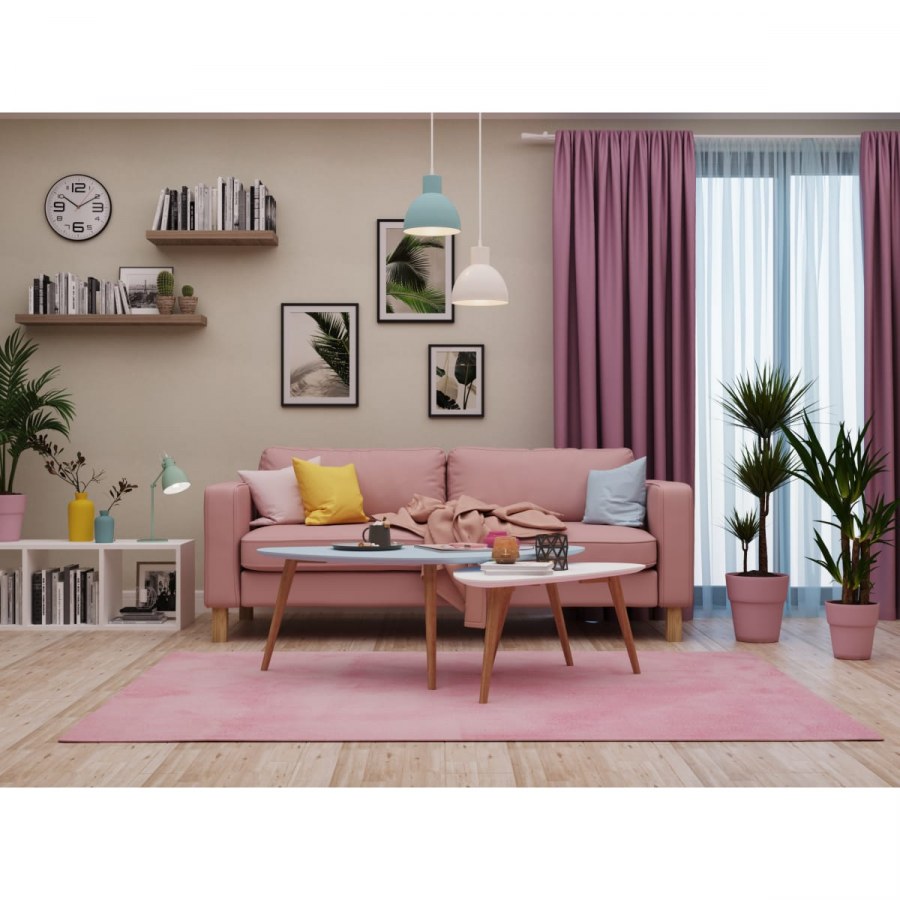 Бежево розовая гостиная