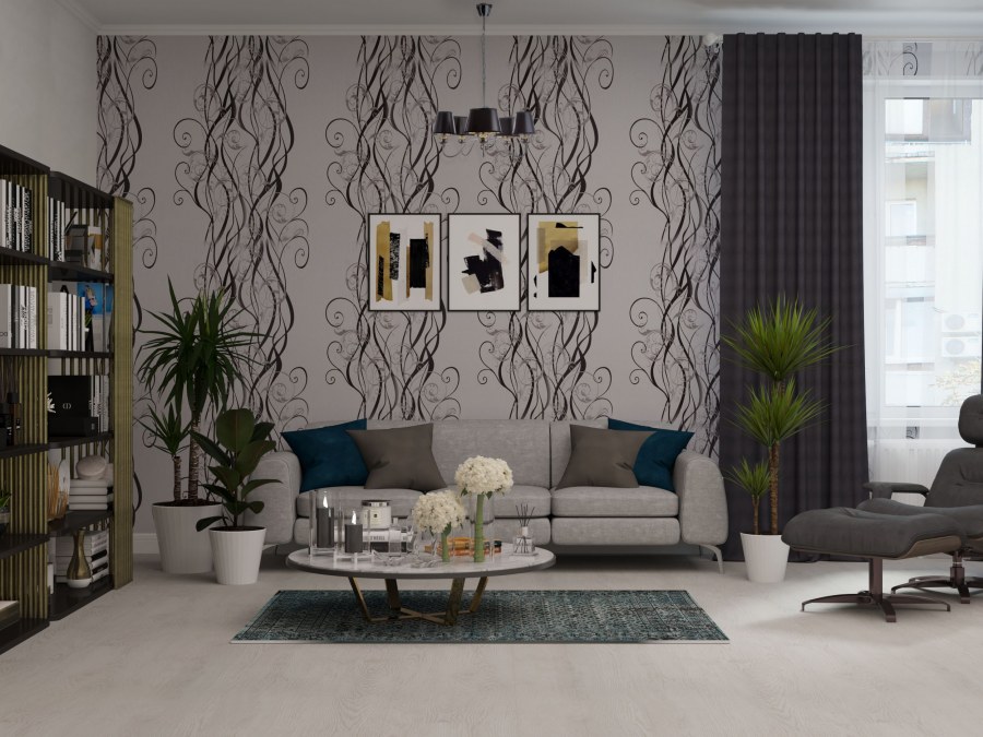 Обои флизелиновые PROFIDECO Модерн серые 1.06 м 3579-7