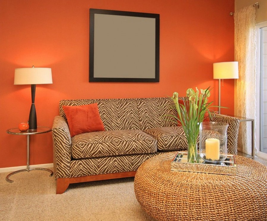 Оранжевый цвет в интерьере