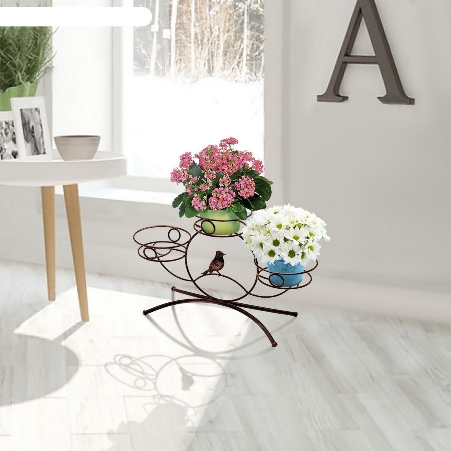 Подставка для цветов Камелия 3 медный антик