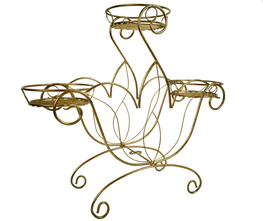 Подставка напольная на 3 горшка корона м0000069