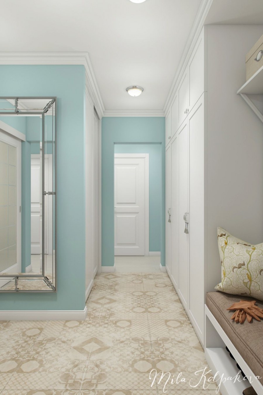 Прихожая в бирюзовых тонах