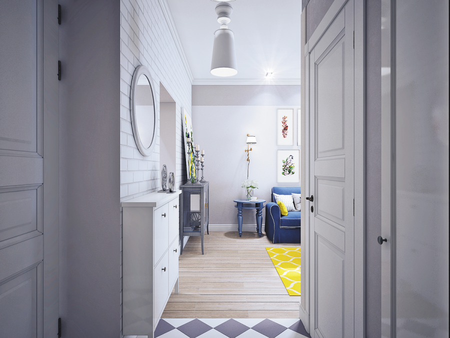 Прихожая в холодных тонах