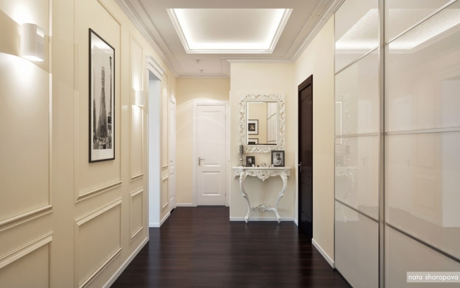 Светло серая прихожая