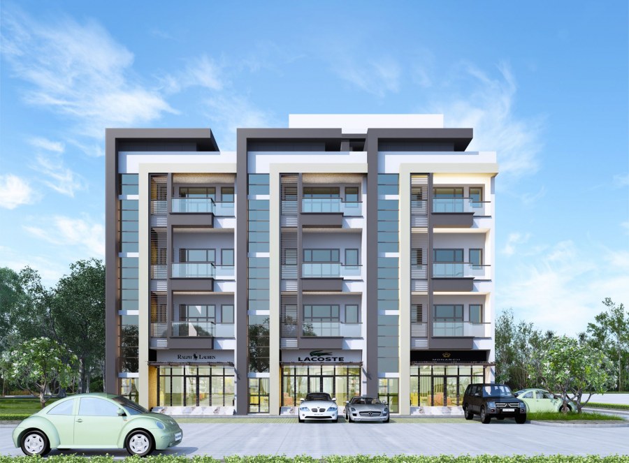 Современный дом средней этажности