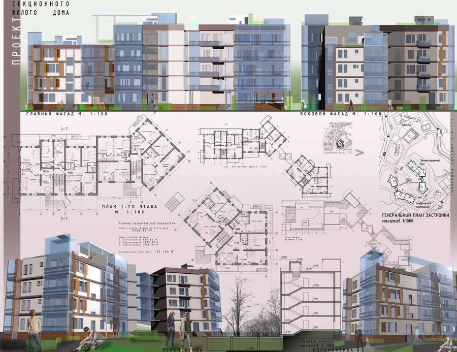 Проект многоэтажного жилого дома