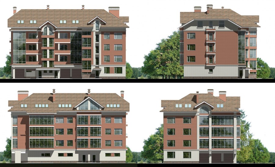 Секционный дом фасад