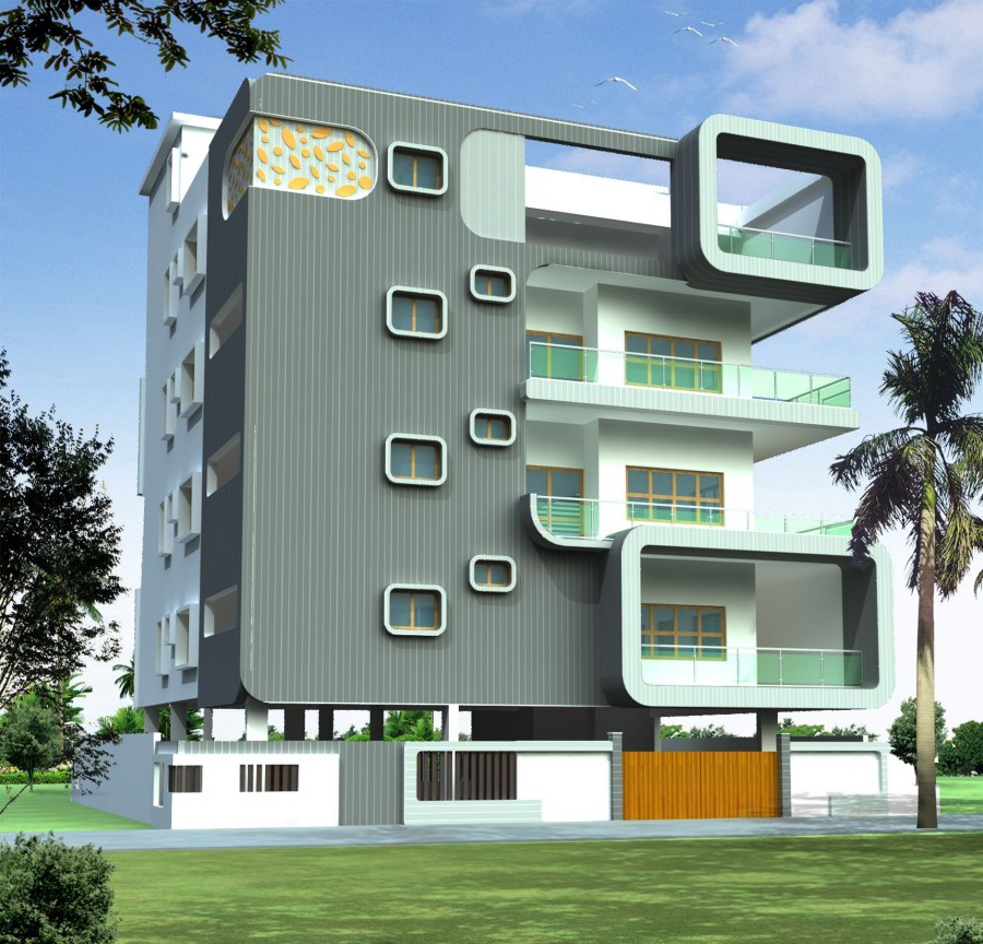 Фасады домов средней этажности