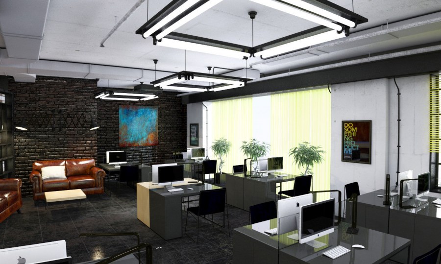 Офисные потолки в стиле лофт