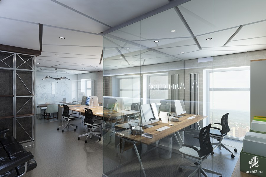 Офисный интерьер хайтек