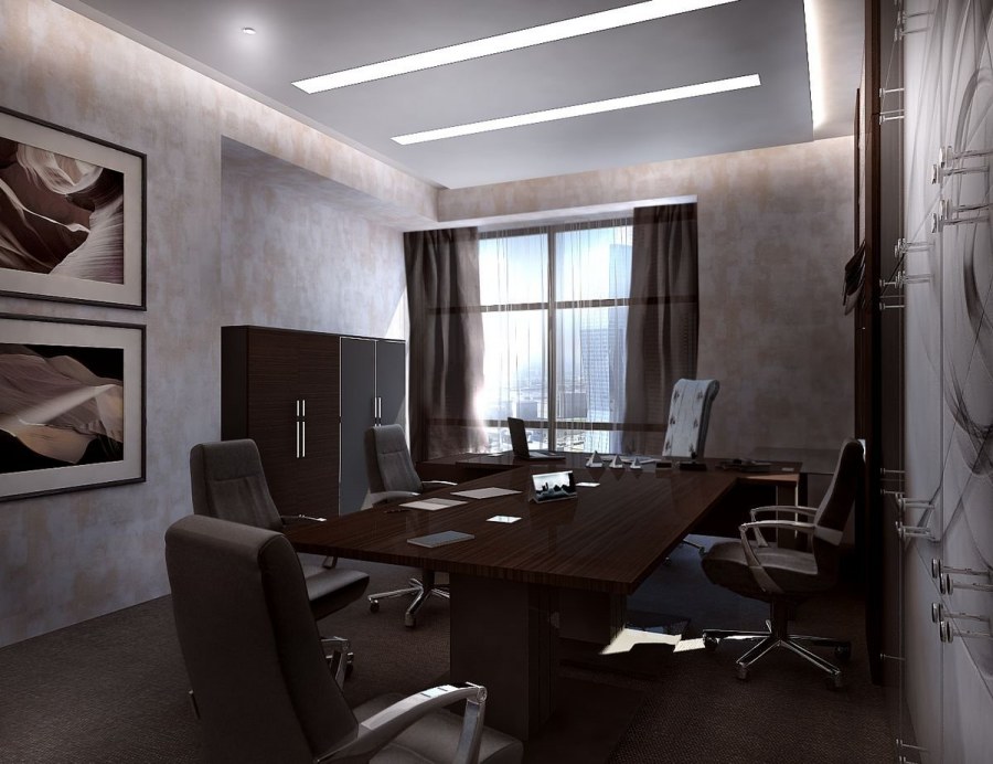 Офис в темных тонах