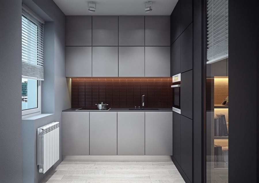 Стильная серая кухня
