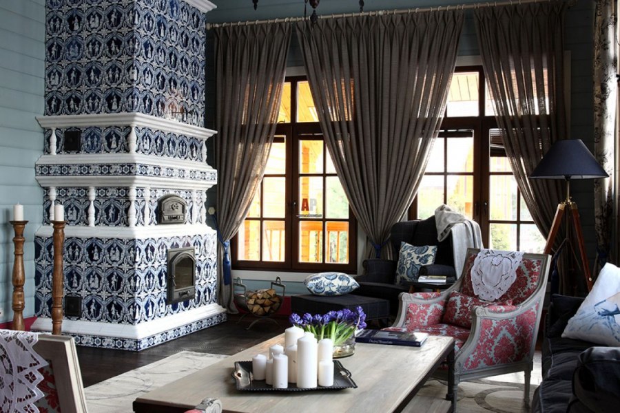 Камин изразцы русский стиль