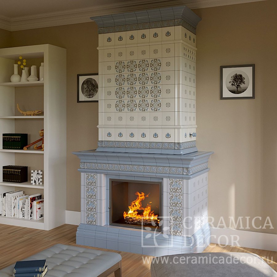 Изразцовый камин в стиле Прованс