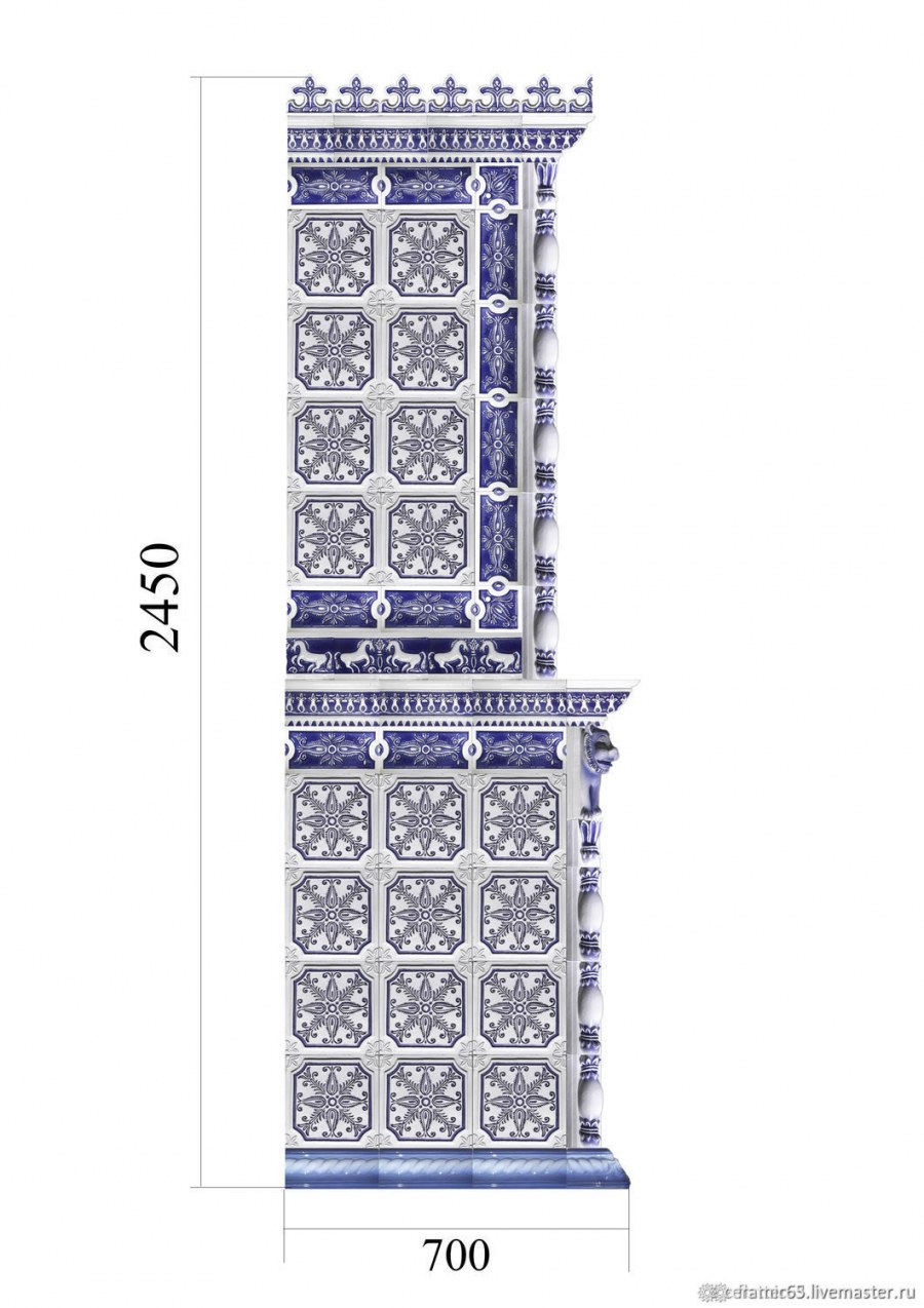 Изразцовая печь вектор Гжель