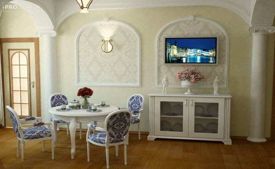 Кухня столовая под Гжель